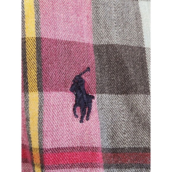 VTG Ralph Lauren Flannel Shirt Men's L Red Gray Long Sleeve Plaid Button Down - Picture 5 of 5